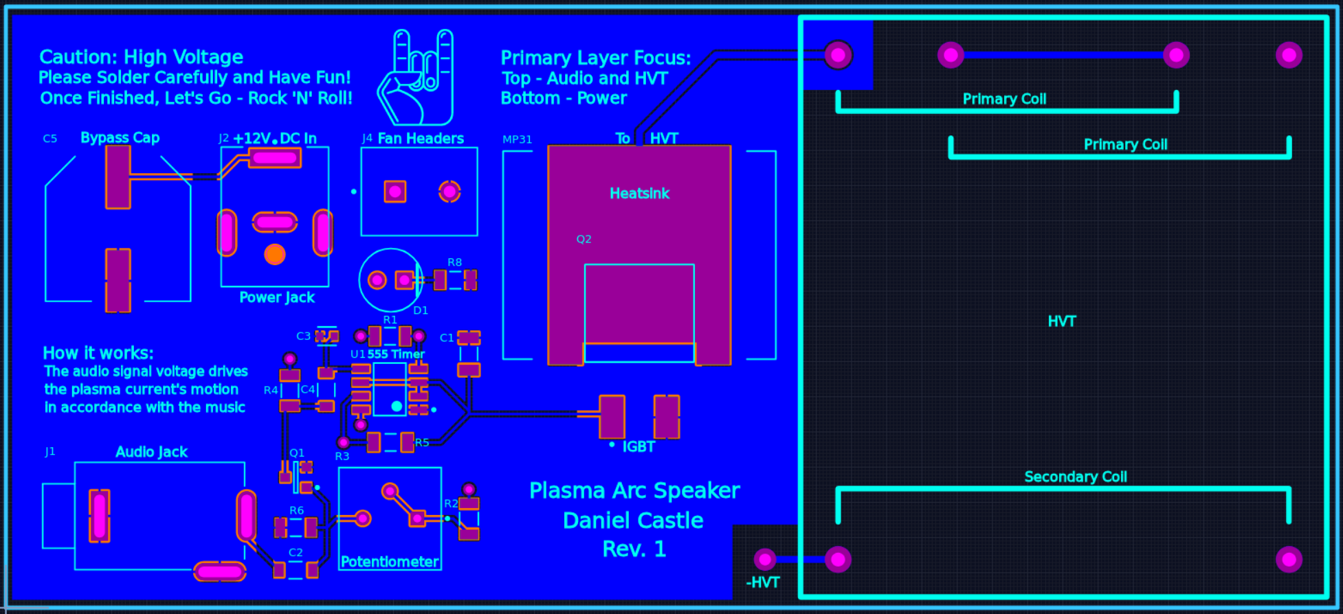 Plasma Arc Speaker Top Layer